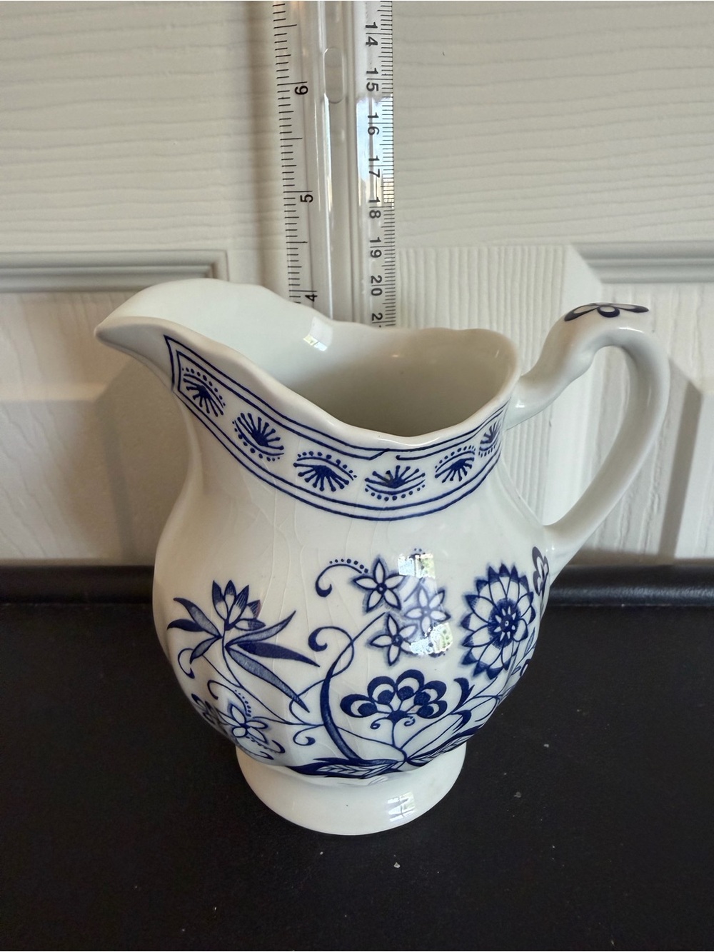 J&G Meakin creamer pitcher vintage Blue Nordic for decor crazing made in England